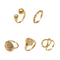 Shangjie OEM anillos Fashion Rings Vintage Trendy Cameo Rings Gold Plated Adjustable Rings for Girls